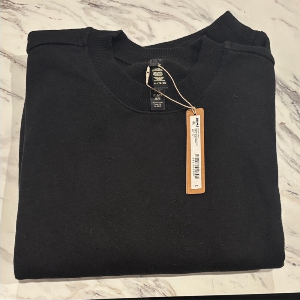 Skims Crewneck Sweatshirt Onyx - Picture 2 of 5